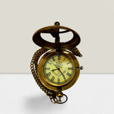 Personalised pocket watch for men in antique brass finish